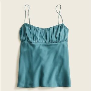 NWT J. Crew Gathered Stretch Cropped Silk Camisole BG670